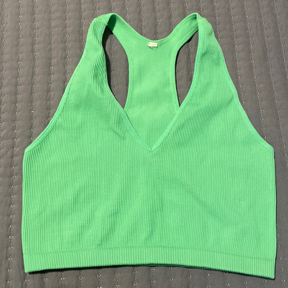 Green free people tank top